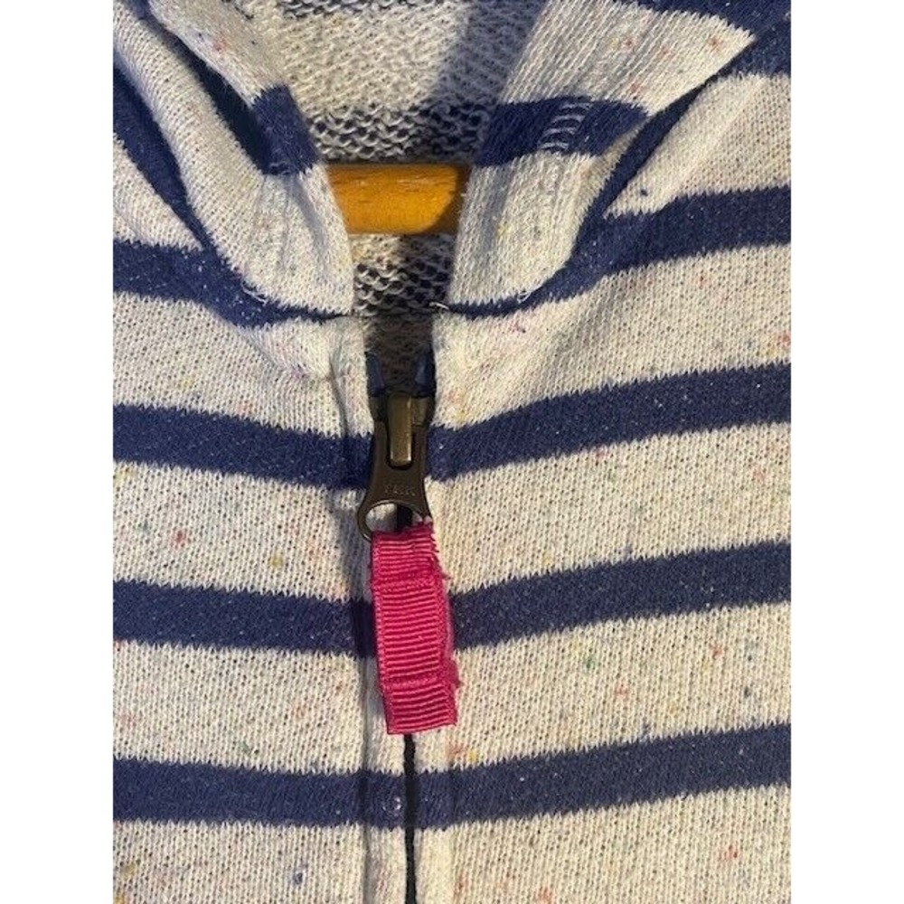 LANDS END Robe Girls XL 16+ Striped Full Zip HOODIE Long Sleeve HEART‎ POCKETS - Picture 3 of 10